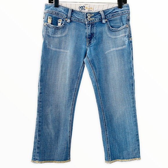 Miss Me Light Wash Cropped Denim Capri Jeans Size 28 - Picture 1 of 6